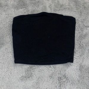 Black cropped tube top
